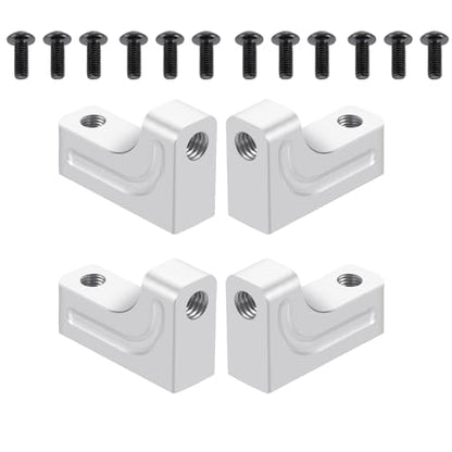 4PCS RC Aluminum Alloy Servo Mounts 1/10th RC Crawler Car CNC Machined Aluminum Servo Mount for SCX10 90047 Wrangler 1/10 RC Crawler Car Upgrades (Silver) - color: Silver