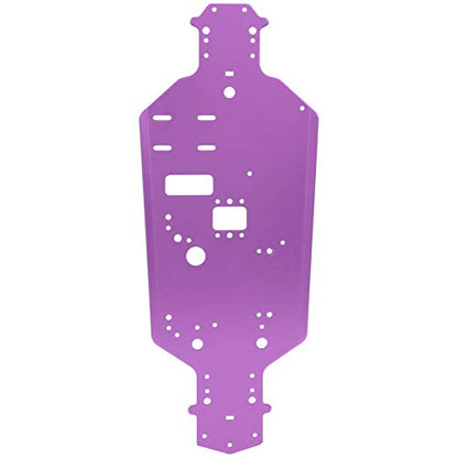 Aluminum Alloy Chassis Bottom Plate Replacement Upgrade Parts for HSP 94122 1/10 RC Car (Purple) - color: Purple