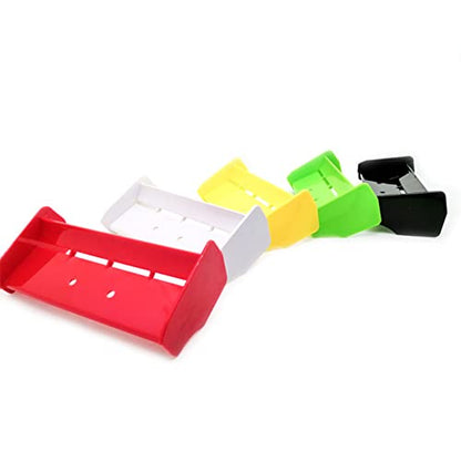 2Pack 1:10 Scale RC Plastic Rear Spoiler Tail Wing for 1/10 Scale RC Racing Car Off-Road Buggy Truck Accessories for HPI KYOSHO HSP 94106 94107 94166 06021 (White Green) - color: White Green