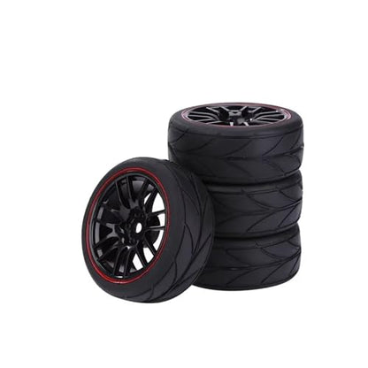 Drift Wheel Hub Tire for Redcat for HPI for Tamiya for Exceed for HSP 144001 1/10 RC Touring Car 65mm On Road Tires & Wheels Rims 12mm Hex Hub 4PCS