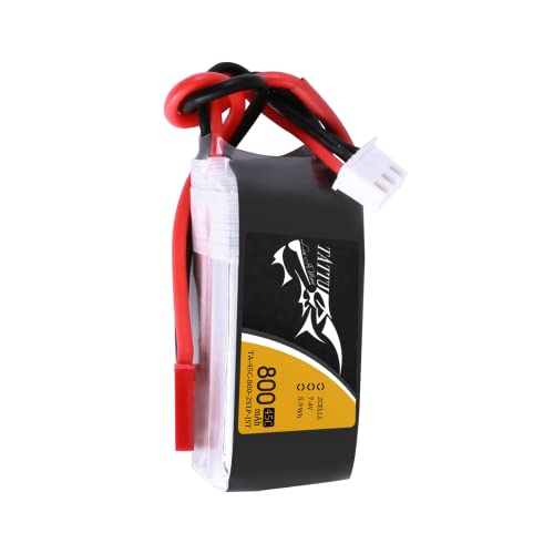 TATTU 800mAh 7.4V 45C 2S1P LiPo Battery Pack with JST-SYP Plug for Small Size FPV Torrent 110 - size: 1 Pcs