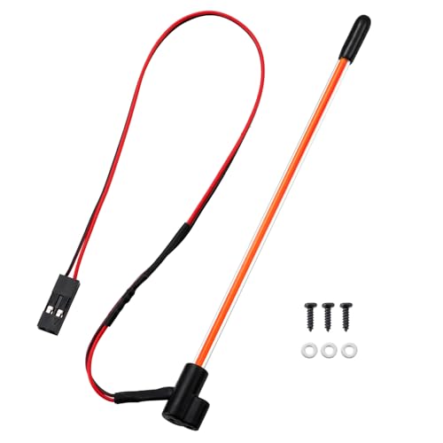 2PCS LED Whip Light Side Fixed for 1/18 SCX24 1/24 Deadbolt JLU C10 TRX4M(RED) - color: Red