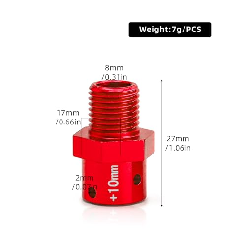 RC Wheel Hex 10mm Widen Wheel Hub Drive 17mm Hex with Anti-dust Cap Nuts 17mm Alum for Arrma Kraton Outcast Fireteam Mojave Infraction 6S Felony Limitless Upgrade Parts (Red)