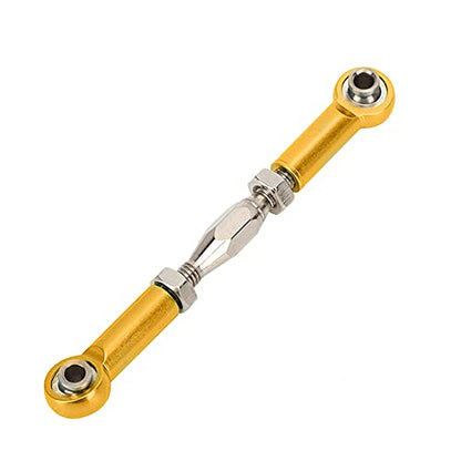 Aluminum Alloy Adjustable Push Rods Turnbuckle Rod Linkage Accessories for RC Car Upgrade Durable Lightweight 6Pcs Multi Color Options (Gold)
