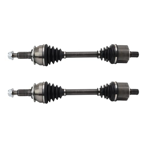 TRQ Front Left and Right CV Axle Assembly Set 2 Piece for 2019-2021 Chevrolet Silverado 1500 4WD Without Lift Package 2019-2021 GMC Sierra 1500 4WD Without Lift Package 2021-2022 Tahoe 4WD Yukon 4WD - style: CSA52058