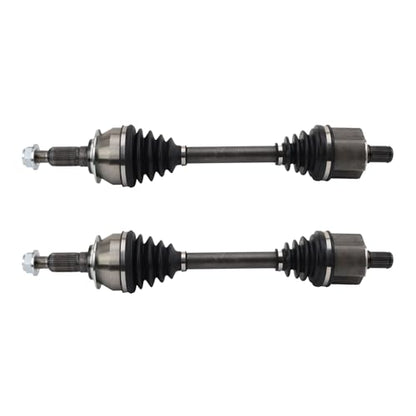 TRQ Front Left and Right CV Axle Assembly Set 2 Piece for 2019-2021 Chevrolet Silverado 1500 4WD Without Lift Package 2019-2021 GMC Sierra 1500 4WD Without Lift Package 2021-2022 Tahoe 4WD Yukon 4WD - style: CSA52058