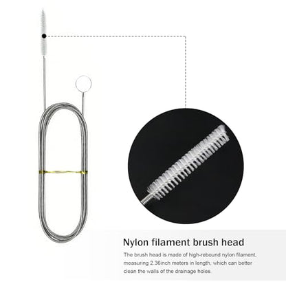 1 PC Car Sunroof Water Drainage Tool, 4.9Ft Extra Long Straw Cleaner Brush with Soft Nylon Bristle, Multifunctional Pipe Cleaning Brush Tool, Universal Cleaning Kits for Cars and Homes