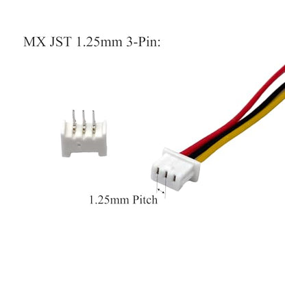 60 Pairs MX 1.25mm Pitch Plug Socket Set, Micro MX JST 1.25mm 3 Pin Male and Female Connector Kit with 28AWG 150mm Cable for PCB Wiring - size: 1.25mm Pitch-3Pin-15cm