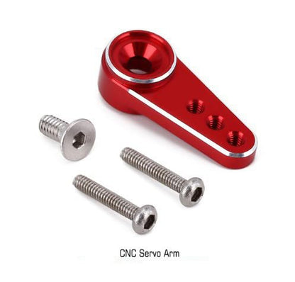 RC Servo Mount Bracket RC Servo Arm and Steering Links RC Aluminum Steering Linkage Steering Link for ES08MA II for Axial SCX24 RC Car Crawler Boat Model Upgrade Parts (Red)