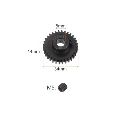 uxcell Mod 1 32T Pinion Gear 8mm Bore Hardened Steel Motor Rack Spur Gear for RC Car Truck Gear Drive