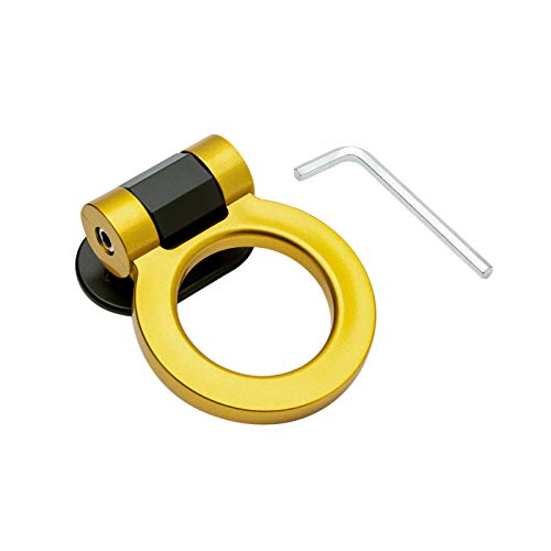 x xotic tech JDM Track Racing Style Bumper Trailer Tow Hook Ring Decoration Sticker Universal Fit All Car Truck SUV, Gold - color: Gold