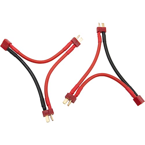 2Pcs HIRCQOO RC Car Serial Series Cable Adapter Compatible with XT90 Large Tamiya Traxxas EC5 XT60 EC3 T Plug for RC Truck Boat Lipo Battery ESC (T Plug) - style: T Plug