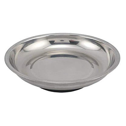 Edward Tools Round 6” Magnetic Tray - Magnetic Parts Tray for Screws, Nut, Bolts, Small Tools - Great for Mechanics, DIY - Heavy Duty Stainless Steel - Extra Strength Magnet