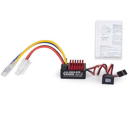 2-3s 60A Brushed ESC Waterproof Electronic Speed Controller with Switch Mode BEC for 1/10 Scale RC Crawler Car Trucks Upgrade (Tamiya Plug) - style: Tamiya Plug