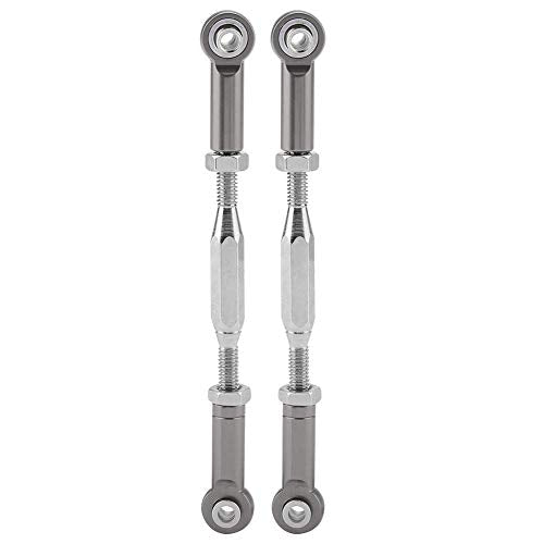 RC Truck Steering Rods, 2 Pcs Aluminium Alloy Steering Linkage Rods for Slash 1/10 Scale RC Truck Remote Control Car Spare Part Accessory (Grey)