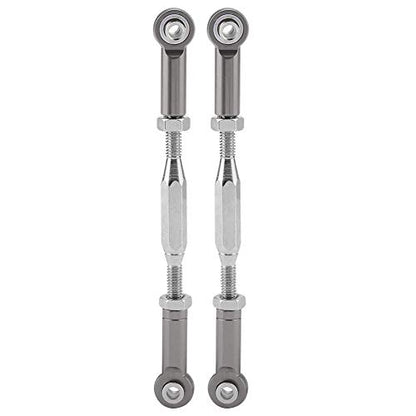 RC Truck Steering Rods, 2 Pcs Aluminium Alloy Steering Linkage Rods for Slash 1/10 Scale RC Truck Remote Control Car Spare Part Accessory (Grey)