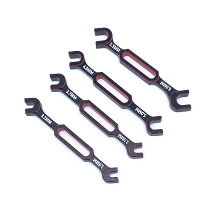 KingVal 4PCS Wrench 3.0/3.2/3.5/3.7/4.0/5.0/5.5/6.0mm Turnbuckle Nut Ball Joint Remover RC Universal Repair Tool Compatible with RC Car Boat RC Drone (Red) - color: Red