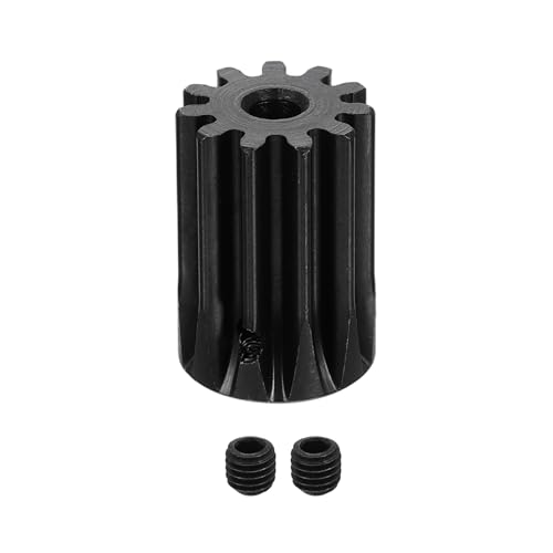 uxcell 1.5 Mod 11T Spur Gear 5mm Bore, 1045 Steel Pinion Gear Black Surface Treatment, 20°Pressure Angle, for Spur Rack and RC Model Car or Motor DIY - size: 1.5 Mod 11T, 5mm