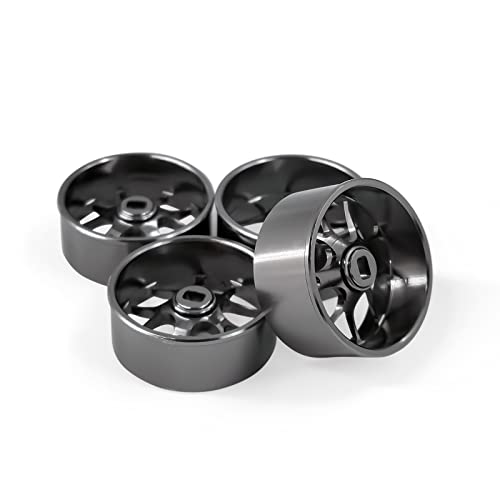 4Pcs Metal 1/24 1/28 RC Car Drift Wheels, [2N+2W] 22mm 1/28 RC Car Drift Hubs for Mini-Z BBS Mini-Q HGD1 Mini-D DRZ Wltoys K969 K989 Rc Car Upgrade Parts (2.5 Degree, Titanium) - color: Titanium, size: 2.5 Degree