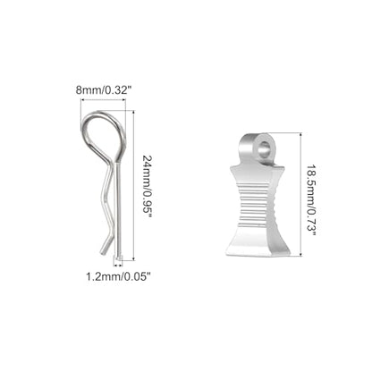 MECCANIXITY 4pcs RC Body Clips with Pull Tabs for 1/8 1/10 Scale Model Truck RC Car Crawler Truck Shell Replacement Parts(Silver)