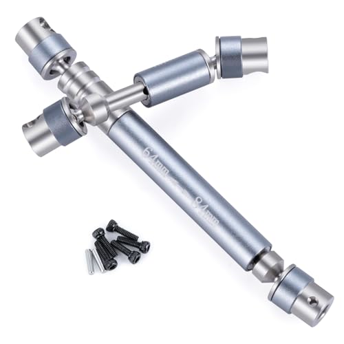 RCLIONS Stainless Steel RC Drive Shaft 32+64mm Driveshaft Upgrade for 1/24th AXIAL SCX24 AXI90081 Deadbolt AXI00004 4WD Rock Crawler Car Parts - color: Silver