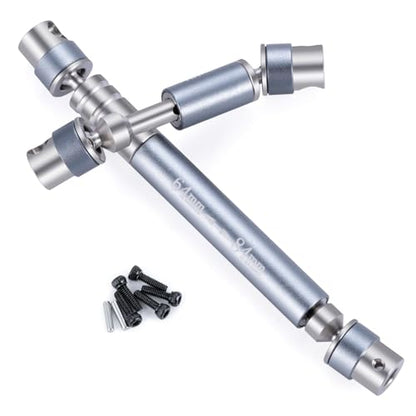 Stainless Steel RC Drive Shaft 32+64mm Driveshaft Upgrade for 1/24th AXIAL SCX24 AXI90081 Deadbolt AXI00004 4WD Rock Crawler Car Parts - color: Silver
