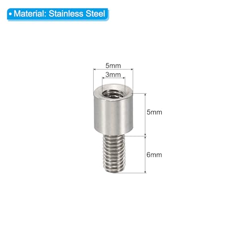 PATIKIL 24pcs M3 Standoffs, M3 5+6mm Spacer Standoffs Steel Threaded Standoffs Screws Kit 3mm ID 5mm OD Metric Male Female Thread Adapters for Circuit Board PCB RC Drones Motherboard - size: 5+6mm L