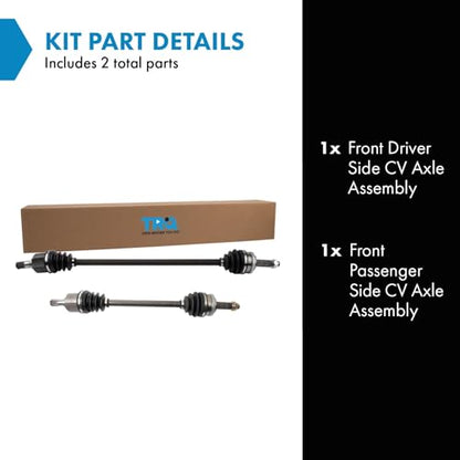 TRQ Front Left and Right CV Axle Assembly Set 2 Piece Compatible with 2011-2012 Hyundai Elantra GLS Manual Transmission 2013-2016 Elantra Manual Transmission 2014-2017 GT - style: CSA36018