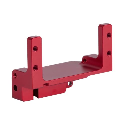 SCX10 III Servo on Axle Mount, AR45P Portal Axle 4-Link Suspension Servo Mount for 1/10 RC Crawler (Black/Silver) (Red) - color: Red