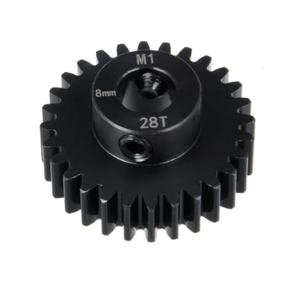 Steel Pinion Motor M1 8mm 28T Gears for ARRMA 4WD Tra-xxas X-MAXX | 1/5 1/7 1/8 RC Car Upgrade - size: 28T