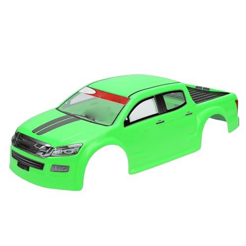 Vikye 1/10 RC Truck Body Shell, Lightweight Clear Pattern Replacement RC Car Shell with Precise Fit, for 26cm Wheelbase Remote Control Vehicles (Green) - color: Green
