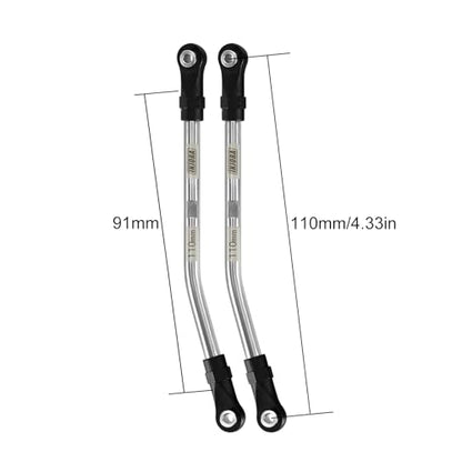 INJORA Stainless Steel High Clearance Links with Rod Ends for TRX4 SCX10 II SCX10 III VS4-10 1/10 RC Crawler Car Upgrade(110mm) - size: 110mm