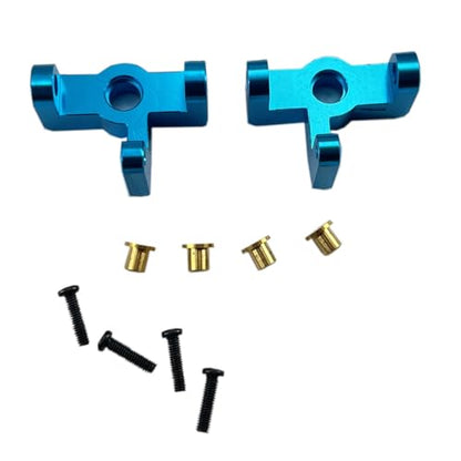 DEVMO 2pak RC Hub Carrier, RC Metal Steering Hub Carrier Knuckle Left/Right Compatible with W-ltoys 1/14 144001 RC Car(Blue)