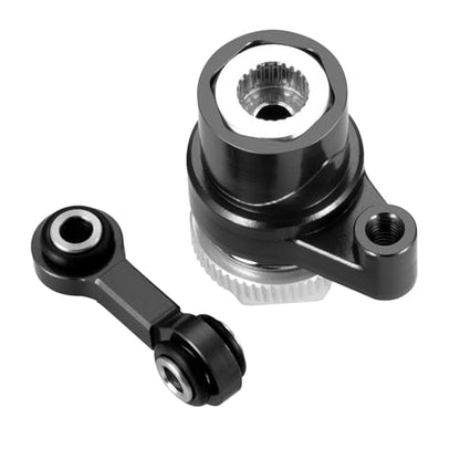 Servo Saver Arm 25T Steering Drag Link for Tra-xxas 1/16 Mini Maxx | 2S 1/10 4WD Ford GT 4-TEC 2.0 3.0 RC Car Upgrade Black 7075 Aluminum - color: Black