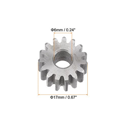 HARFINGTON Straight Spur Gear 6mm Bore 15T Mod-1 Hardened 45# Steel Spur Diff Differential Motor Gear RC Car Replacement Parts - style: 15T