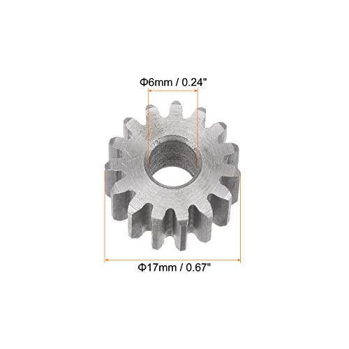 HARFINGTON Straight Spur Gear 6mm Bore 15T Mod-1 Hardened 45# Steel Spur Diff Differential Motor Gear RC Car Replacement Parts - style: 15T