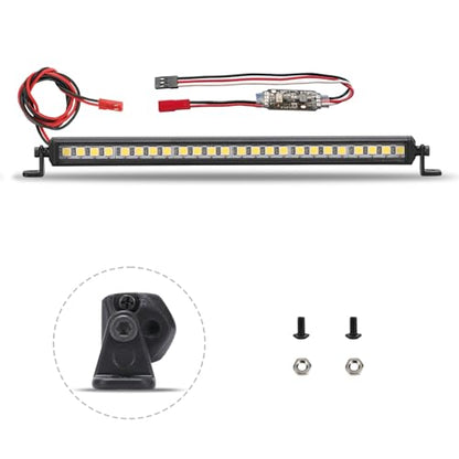 Freshion RC Light Bar 24 LED 5.07 Inch Aluminum RC Lights RC Crawler Accessories for Axial SCX10 Traxxas TRX-4 TRX4M Arrma Senton Redcat GEN7 1/10 1/8 rc Light kit, BLAKE, A-129