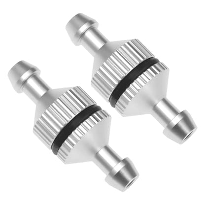 2pcs Aluminum Alloy Nitro Glow Fuel Inline Filter Replacement Part 5507450 Suitable for Model Airplanes Cars Spare Parts Sliver (25x10x5mm)