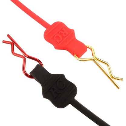 1.0mm RC Cars Body Clips with Pull Tabs for Universal 1/14 1/16 1/18 SCX24 Remote Control Car Compatible with Redcat HPI Himoto HSP Exceed Truck Buggy(8 Pieces, Black & Red) - color: Black & Red, size: 1.0mm