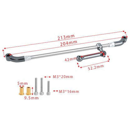 Stainless Steel +Aluminum Steering Linkage Set for 1/8 Losi LMT RC Monster Truck Metal Upgrade Parts (Gray) - color: Gray