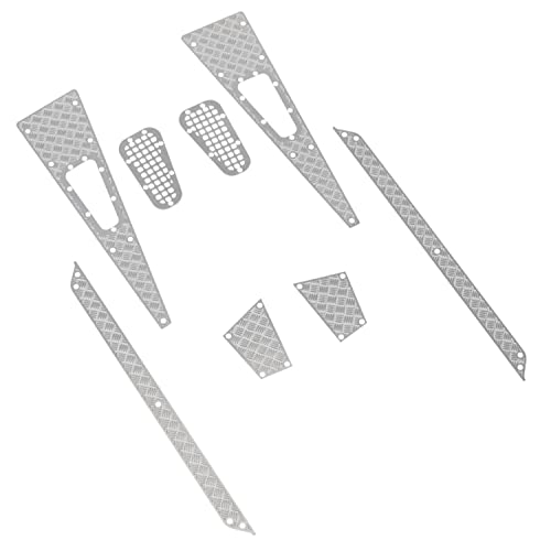 MEUS RACING Metal Hood for Skid Plate and Pedal for TRX4M Defender Bronco K10 F150 1/18 RC Crawler Car, 8pcs RC Decoration Set