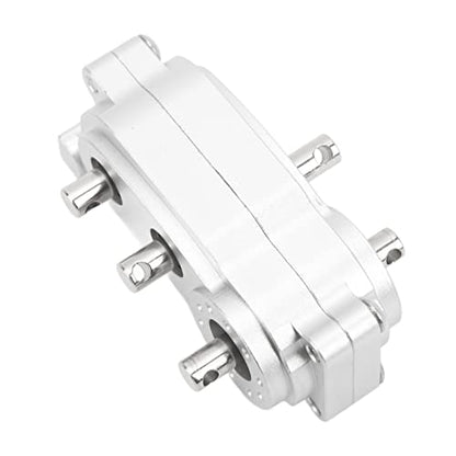 Luqeeg 2 Speed Gearbox Transfer, CNC Machined Aluminum Alloy Transmission for 1/10 RC Crawler Climber, Anodized Look Gearbox with Fine Workmanship for SCX10 313mm Wheelbase Frame (Silver) - color: Silver
