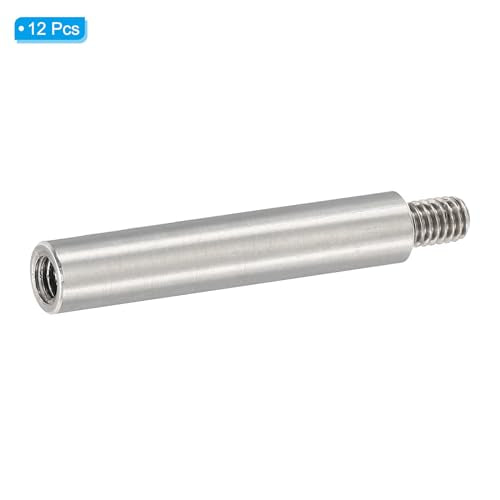 PATIKIL 12pcs M4 Standoffs, M4 35+6mm Spacer Standoffs Steel Threaded Standoffs Screws Kit 4mm ID 6mm OD Metric Male Female Thread Adapters for Circuit Board PCB RC Drones Motherboard - size: 35+6mm L