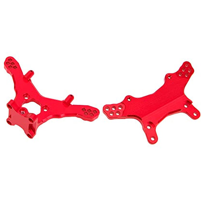Metal Front & Rear Shock Tower RC Shocks Damper Mount Set Compatible with Losi 1/18 Mini-T 2.0 2WD Stadium RC Truck Hop-Up Parts (Red) - color: Red