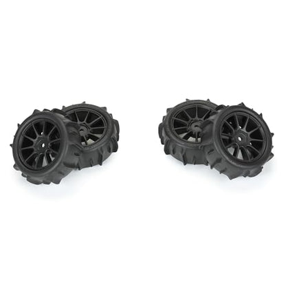 Pro-line Racing Dumont F/R Tires Mounted 12mm Hex Black Mach 10 4 for Arrma Typhon Grom PRO1031010