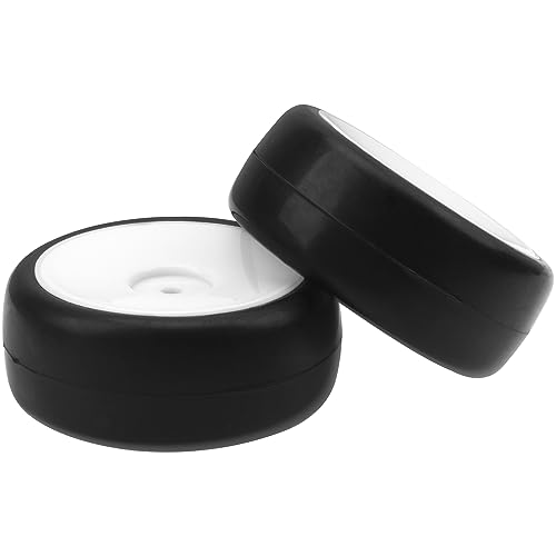 Plastic Wheel Rims 12mm Hex Hub & Rubber Tires w/Foam Compatible with HSP Tamiya HPI Kyosho 1/10 On-Road Touring Car WLtoys 1/14 144001 RC 1/18 A959B Buggy (White) - color: White