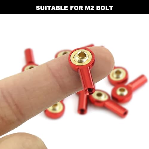 kingsea 10 Pcs Steering Linkage Tie Rod End M2 Ball Joint Linkage Tie Rod End for RC Car Boat Truck, Red - color: Red