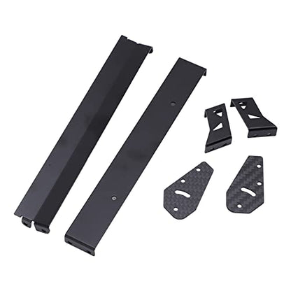 RC Car Rear Wing Aluminum Alloy Carbon Fiber High Performance Adjustable Angle Spoiler for 1/10 On Road Racing Drift Cars Universal Fit HSP Kyosho LC Black 165mm