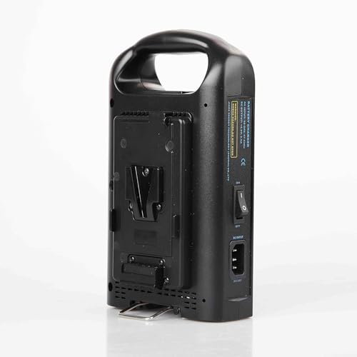 Dual Channel V-Mount/V Lock Battery Charger Compatible with 14.4V/14.8V V-Mount Batteries, 2.5A/5A Charge Current, Built-in DC Adapter with 16.7V /4.5A Output.