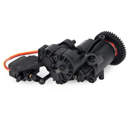2-Speed Transmission Gearbox Assembly with Servo for 1/10 RC Crawler, Upgrade Replacement Gear Case with Motor Pinion & Cover (Compatible with TRX-4/TRX-6)